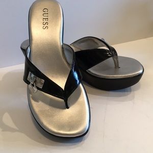 Guess wedged thong sandal